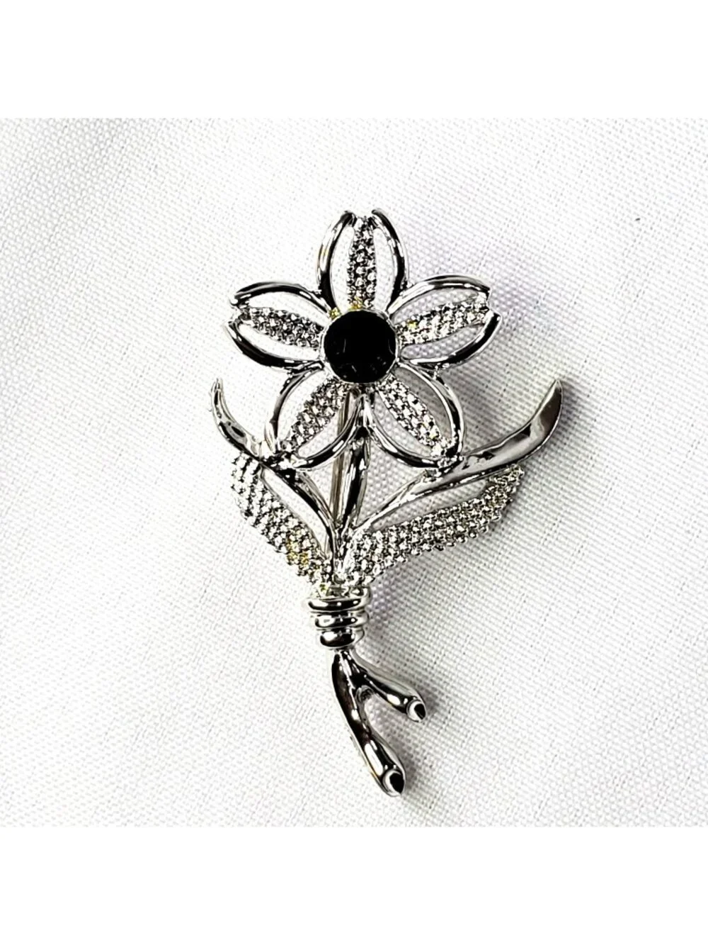 Silver-Tone Flower Brooch 1967 
